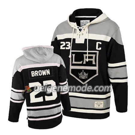 Herren Eishockey Los Angeles Kings Dustin Brown 23 Schwarz Sawyer Hooded Sweatshirt